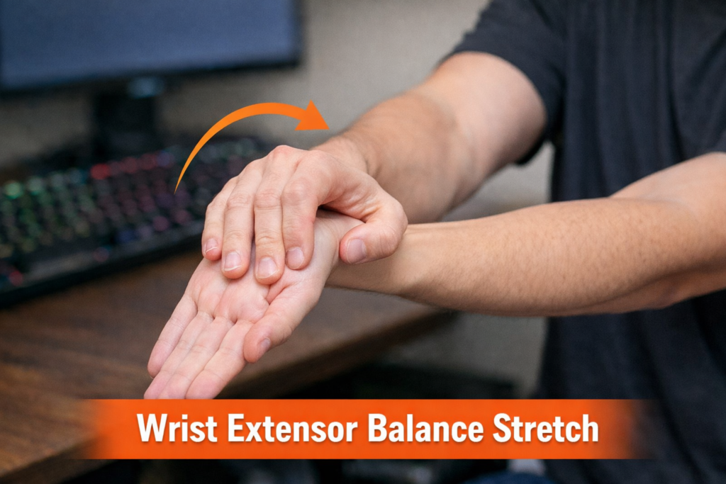 gamer’s thumb stretches – wrist extensor balance