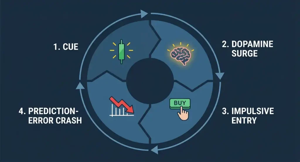 FOMO trading psychology cycle from cue to regret