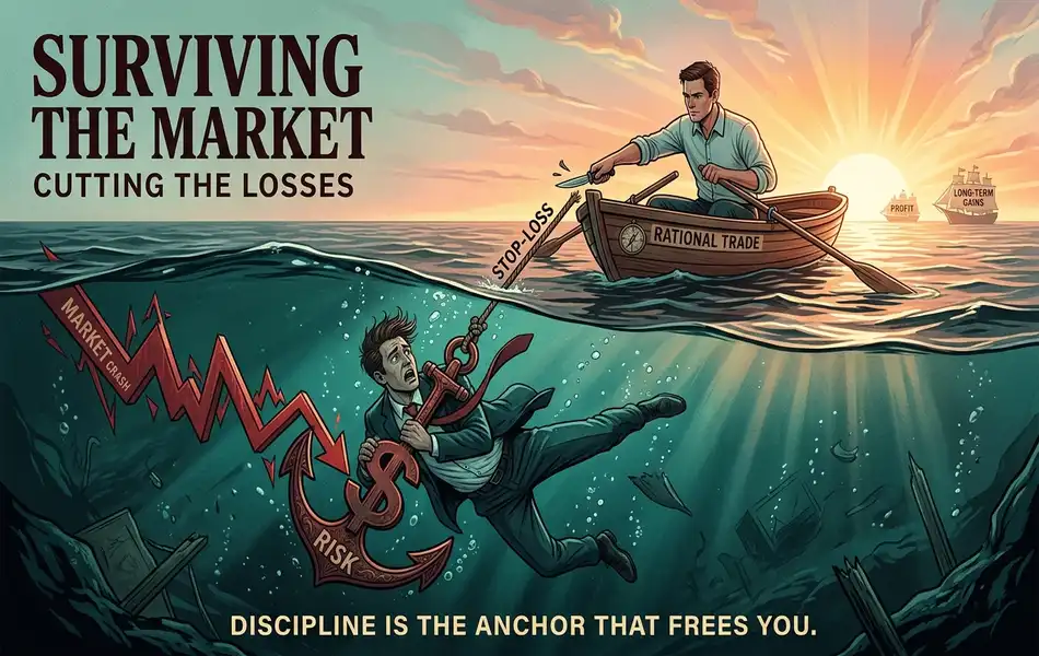 Loss aversion in trading — holding a losing trade versus using a stop-loss